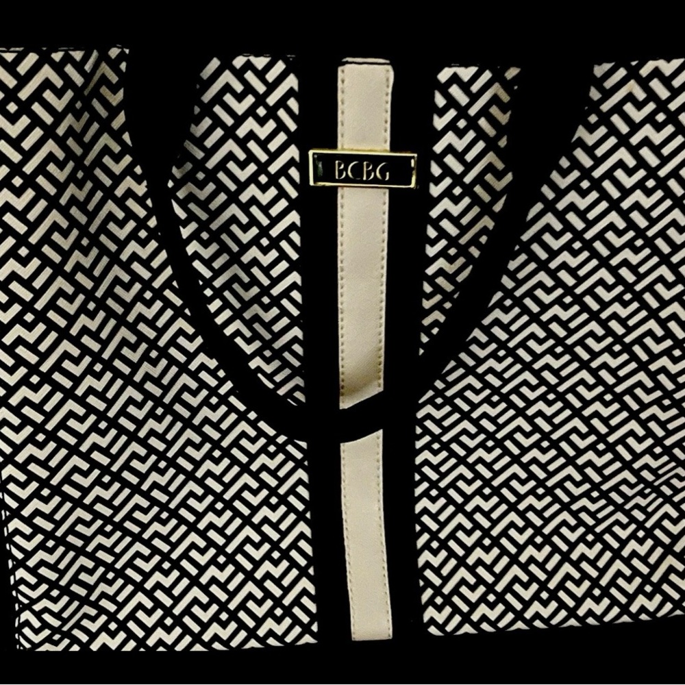 BCBG Monochrome Geometric Tote